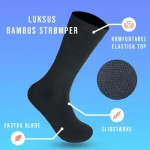Luksus bambusstrømper sort fra The-basics.dk — praktisk gave til far
