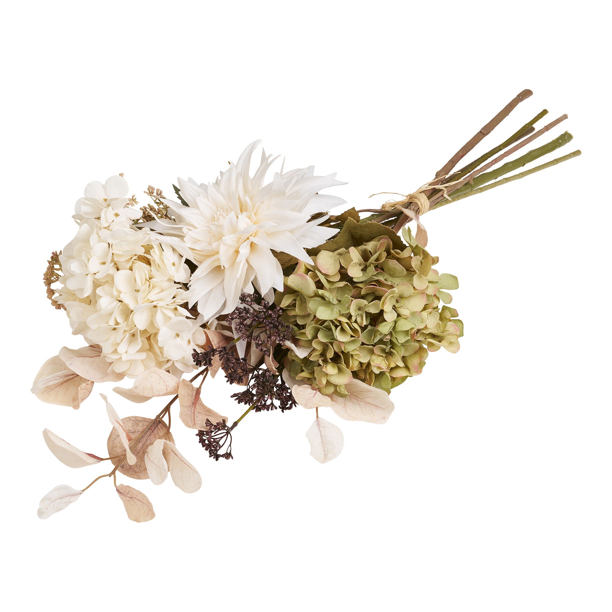 Hortensia buket med kunstige blomster — sølvbryllupsgave til hjemmet