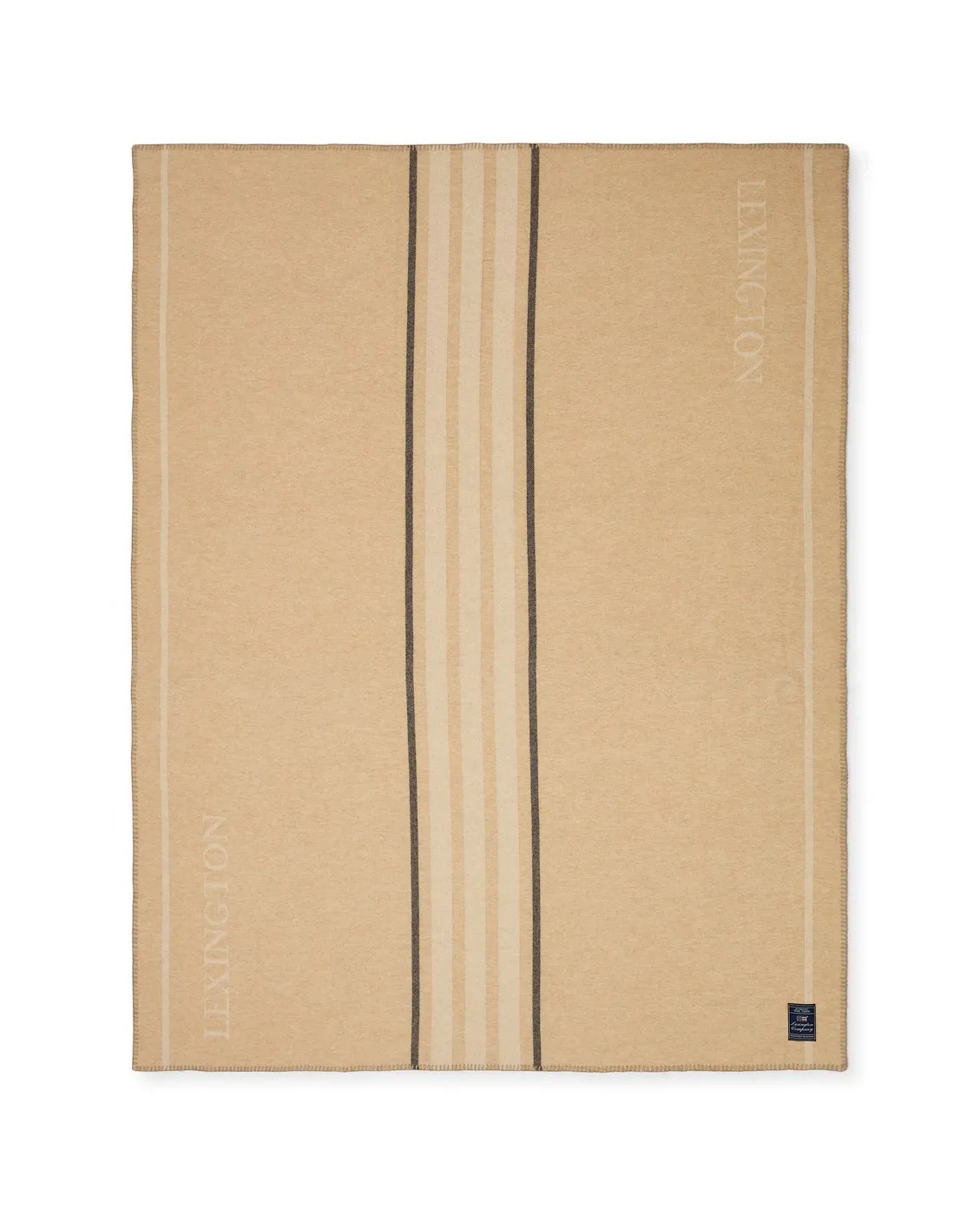 Lexington Stribet plaid Genanvendt Uld/Kashmir Beige — julegave til svigerforældre