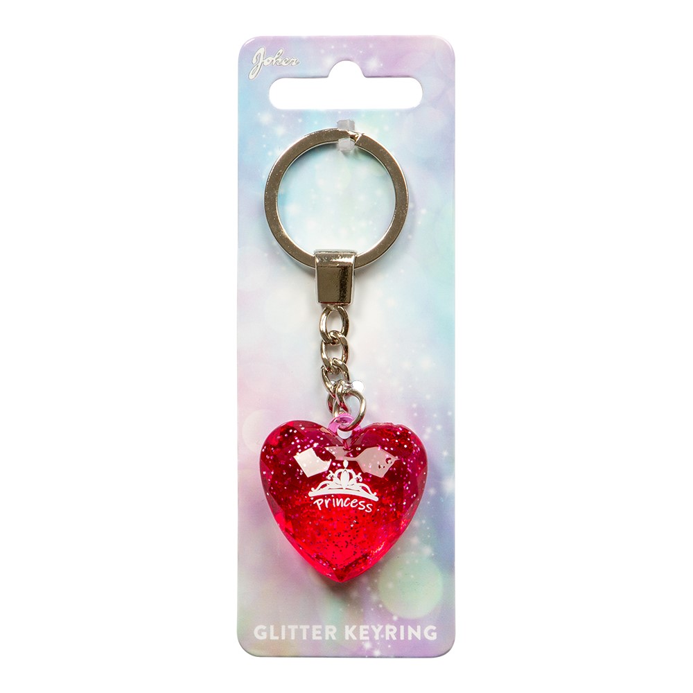 Glitter Hjerte nøglering Princess — Festkassen