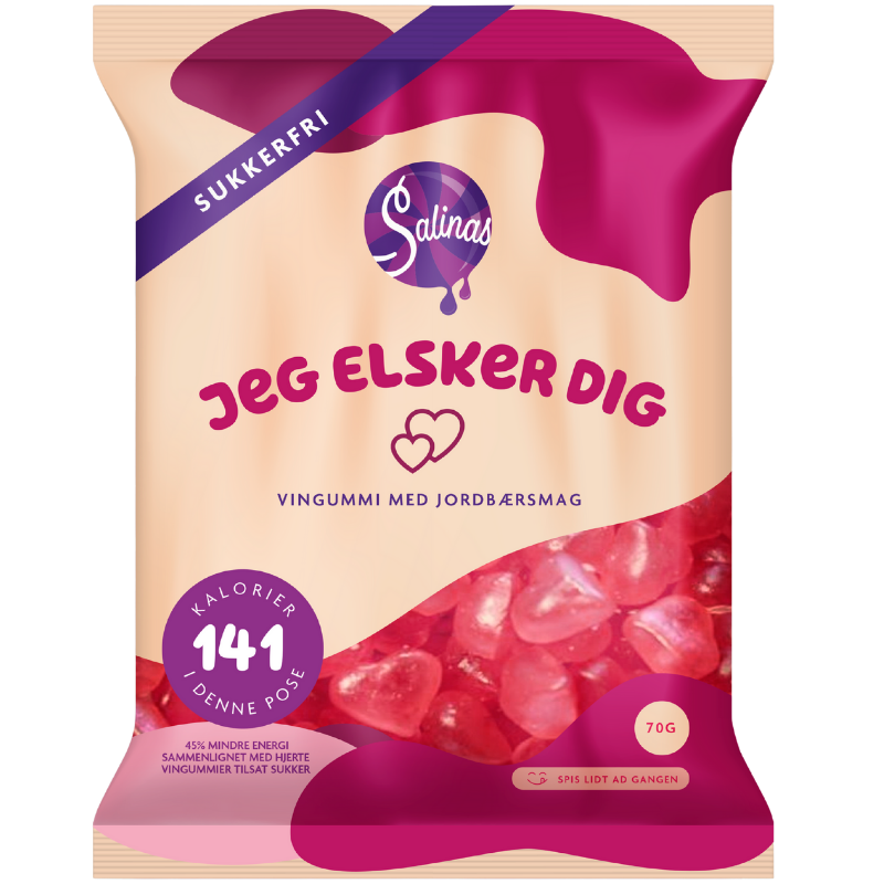 Salinas Slik Jeg Elsker Dig Vingummi (70 g) — Helsebixen.dk