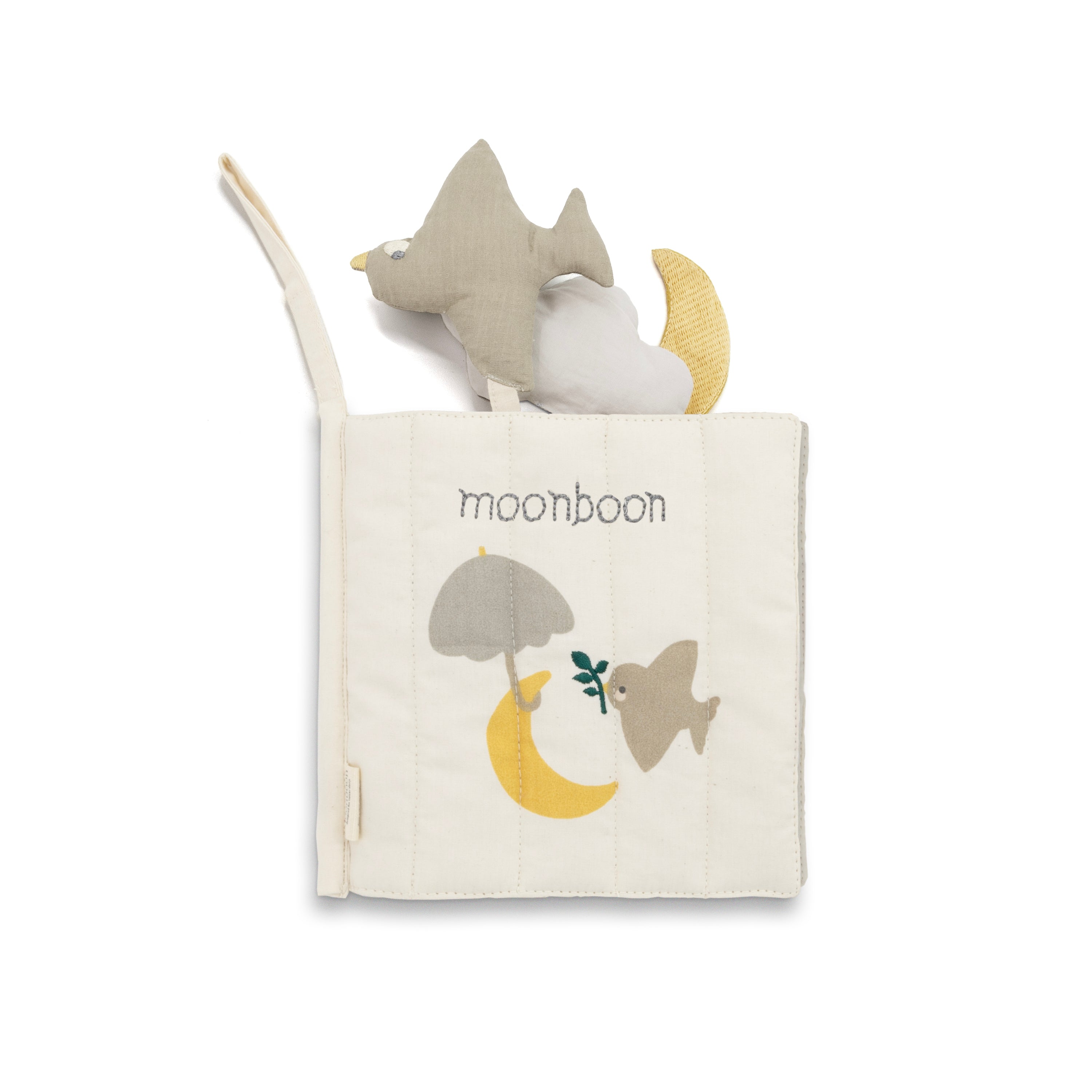 Eventyrlig stofbog til baby fra Moonboon — blød babybog til de første måneder