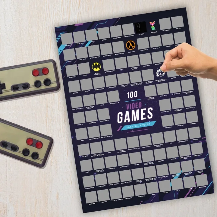 Mad Monkey Skrabeplakat Top 100 videospil — studentergave fra Teknikproffset