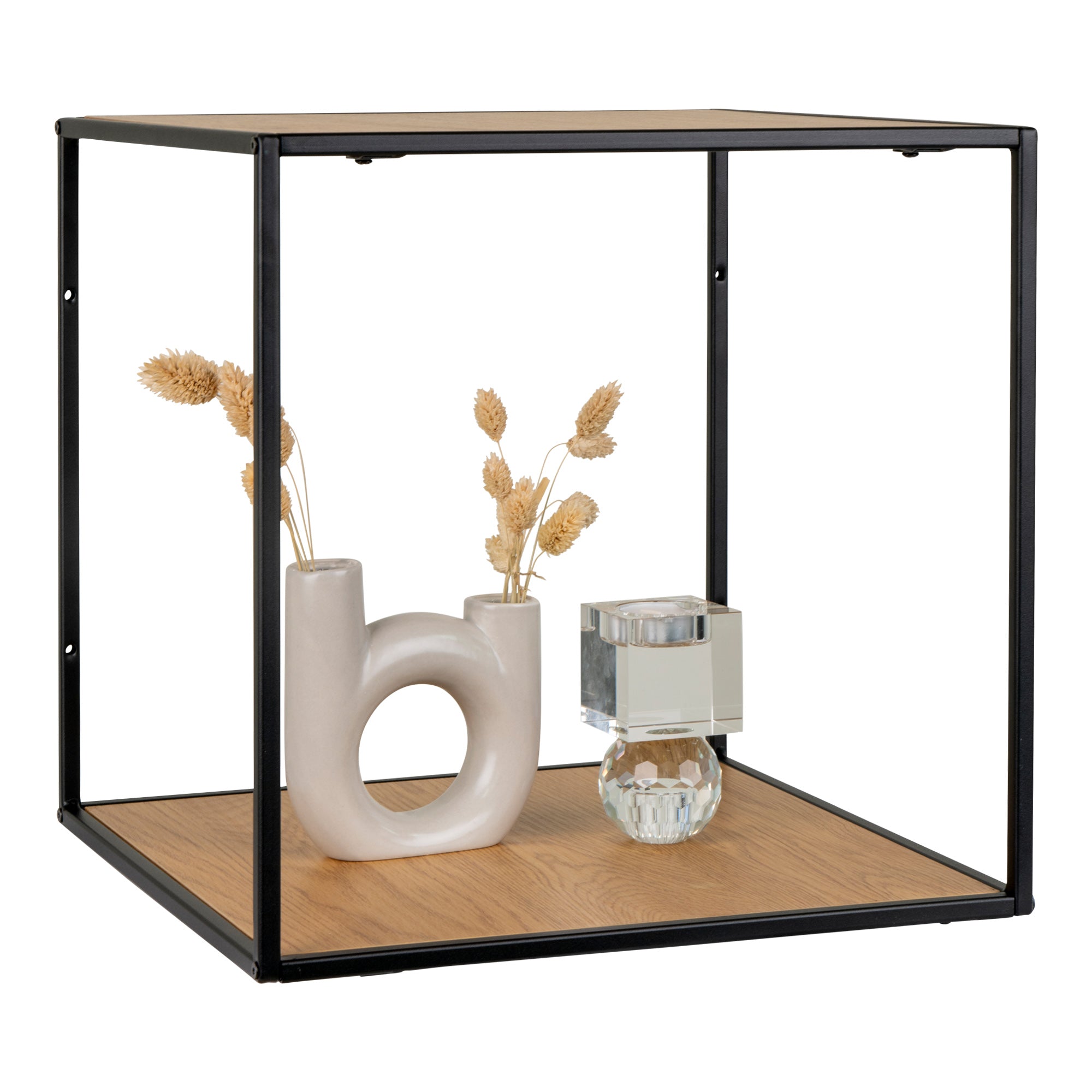 Vita Væghylde, egetræslook, 36x36 cm — studentergave fra Billige Bolig Møbler
