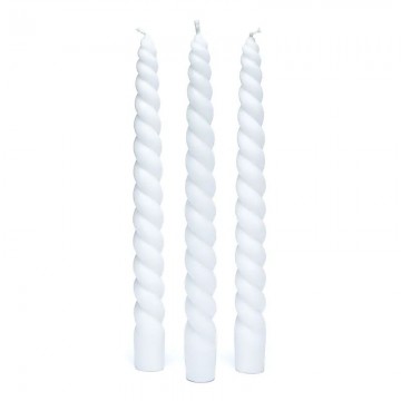 Snoet middagslys hvid uparfumeret - 3 stk. - Eco Stearinlys håndlavet - GodKarmaShop — GodKarmaShop.dk